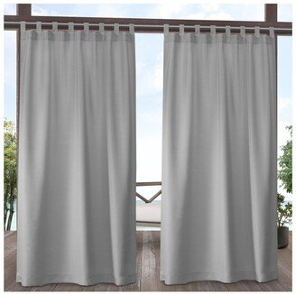 Indoor/Outdoor Solid Cabana Tab Top Curtain Panel Pair, 54