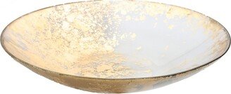 Smoked Glass Bowl with Scattered Gold Tone Design