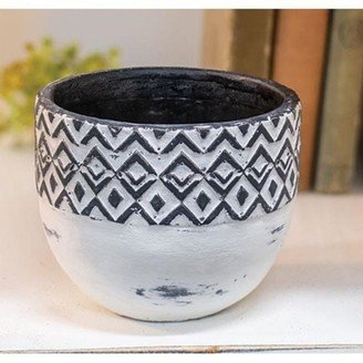 Geometric Ceramic Bowl - 4.75 Dia x 4 H