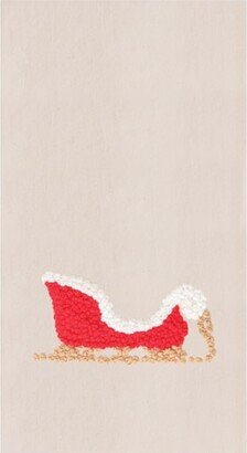 Sleigh French Knot Flour Sack Kitchen Towel