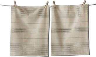 tagltd Clearwater Stripe Dish Flour Sack Dishtowel Set Of 2