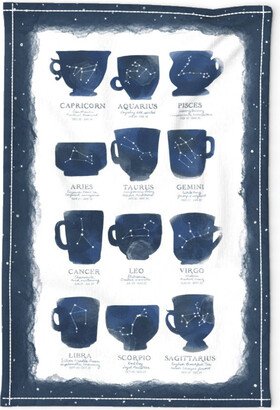 Tea Types Towel - Zodiac By Taranealart Astrology Mystic Horoscope Personalities Cups Linen Cotton Canvas Spoonflower