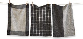 tagltd tag Mae Waffle Weave Dishtowel Set Of 3 Blk Mlt