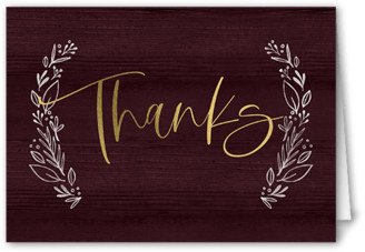 Thank You Cards: Polished Grace Thank You Card, Purple, 3X5, Matte, Folded Smooth Cardstock