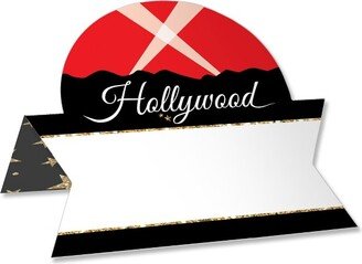 Big Dot of Happiness Red Carpet Hollywood - Movie Night Party Tent Buffet Card - Table Setting Name Place Cards - Set of 24