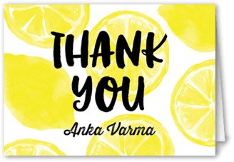 Thank You Cards: Main Squeeze Thank You Card, Yellow, 3X5, Matte, Folded Smooth Cardstock