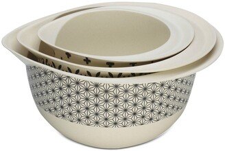 Bamboo Fiber Mixing Bowls, Set of 3 - White Black