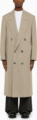 Champaign wool double-breasted coat