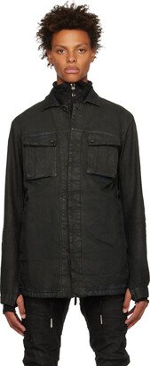 Black Coated Denim Jacket