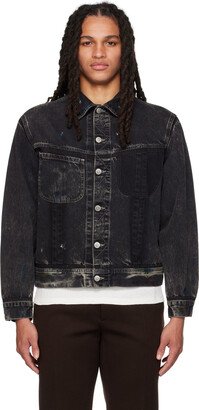 Black Painted Denim Jacket