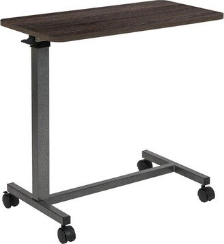 Emma and Oliver Adjustable Overbed Table with Wheels for Home and Hospital-Rolling Bedside Table