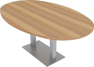 Skutchi Designs, Inc. 6X4 Conference Table With Metal Base Boat Oval Shape Data And Electric