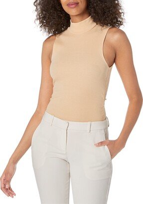 Women's Sleeveless Bodysuit With Mock Neck