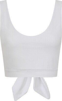 Sophie Cameron Davies White Lace Back Crop Top