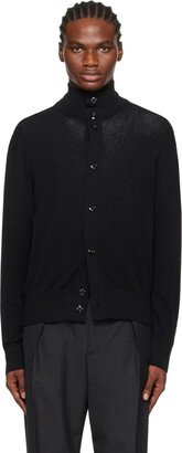 Black Convertible Collar Cardigan