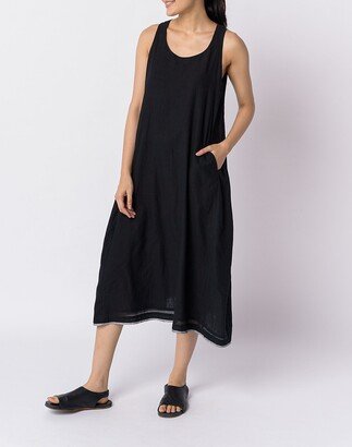 World of Crow Black Relaxed Tank Midi Dress