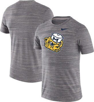 Men's Charcoal Michigan Wolverines Big and Tall Historic Logo Velocity Performance T-shirt