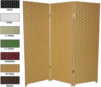 4 Ft. Tall Handmade Natural Woven Fiber Three-panel Room Divider