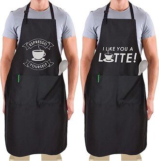 Funny Aprons for Men, Women & Couples 2-Pc.