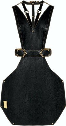 Eskandur Leather Designer Apron - Black/Yellow