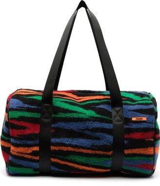 Abstract-Pattern Fleece Circular Bag