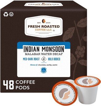 Fresh Roasted Coffee - Indian Malabar WP Decaf Med-Dark Roast Single Serve Pods - 48CT