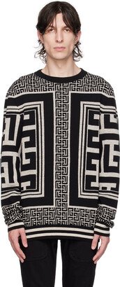 Black & Off-White Monogram Sweater