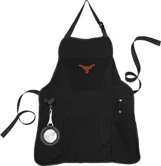 University of Texas Black Grill Apron- 26 x 30 Inches Durable Cotton with Tool Pockets and Beverage Holder