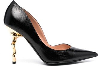 105mm Sculpted-Heel Leather Pumps