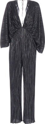 Pleated V-Neck Jumpsuit