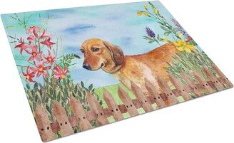 CK1214LCB Dachshund Spring Glass Cutting Board