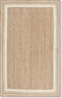 Striped Border Jute Rug