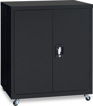 Calnod Black Wooden File Cabinet with Lock - Two Cabinets - Applicable for Legal and Letter Documents