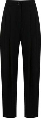 Pleat-Detail Straight-Leg Trousers-AG