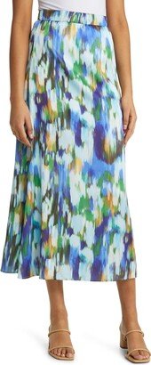 Watercolor Crêpe de Chine Maxi Skirt