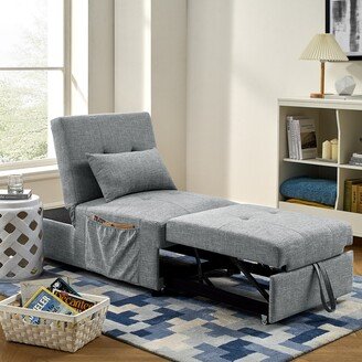 Bella Depot Folding Ottoman Sleeper Sofa Bed 4 in 1 Function for Small Space Living Black