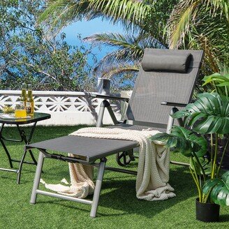 Patio Recliner Chair Outdoor Adjustable Folding Chaise Lounge