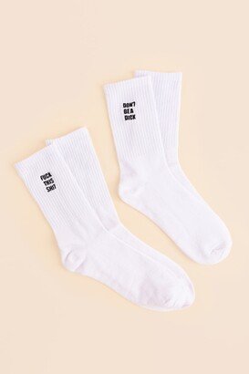 Women's F*ck This Sock Set in White by Size: One Size