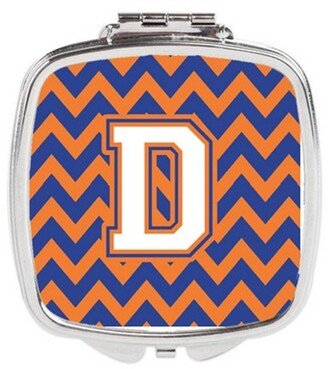 CJ1060-DSCM Letter D Chevron Blue & Orange No.3 Compact Mirror