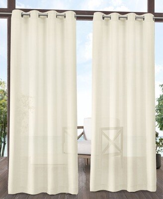 Curtains Miami Textured Indoor - Outdoor Grommet Top Curtain Panel Pair, 54 x 96