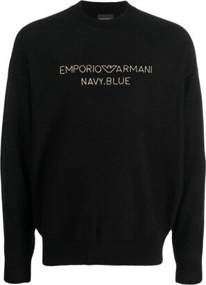 Logo-Embroidered Virgin Wool Jumper-AB