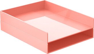 Poppin Stackable Letter Tray Blush