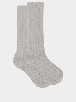 Ribbed Cashmere-blend Socks-AD