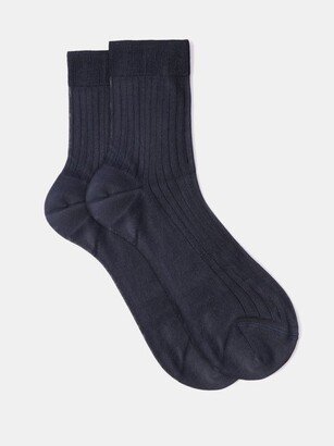 Ribbed-silk Ankle Socks