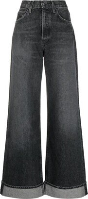 Dame wide-leg organic-cotton jeans