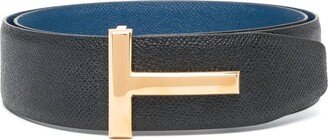 Logo-Plaque Reversible Leather Belt