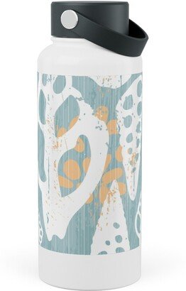 Photo Water Bottles: Beach Sunrise - Blue Stainless Steel Wide Mouth Water Bottle, 30Oz, Wide Mouth, Blue