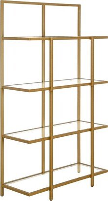 Henn& Hart 62 in. Brass Finish Standard Bookcase - Henn&Hart