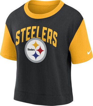 Women's Fashion (NFL Pittsburgh Steelers) High-Hip T-Shirt in Brown