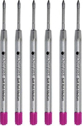 Monteverde Ballpoint Pen Refill Medium Point Pink Ink 6 Pack (P133PK)